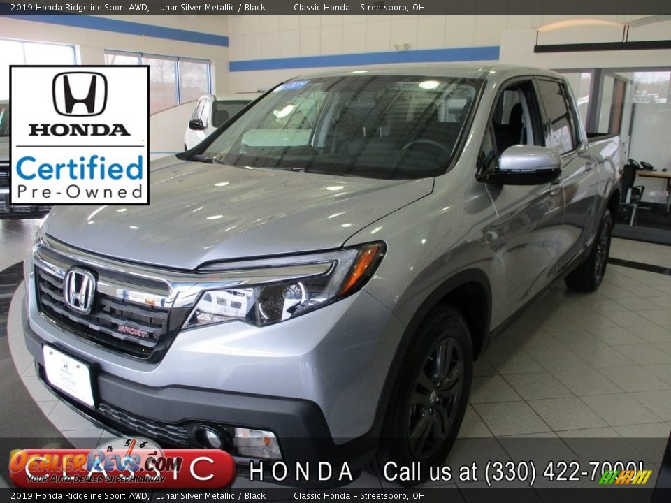 2019 Honda Ridgeline Sport AWD Lunar Silver Metallic / Black Photo #1