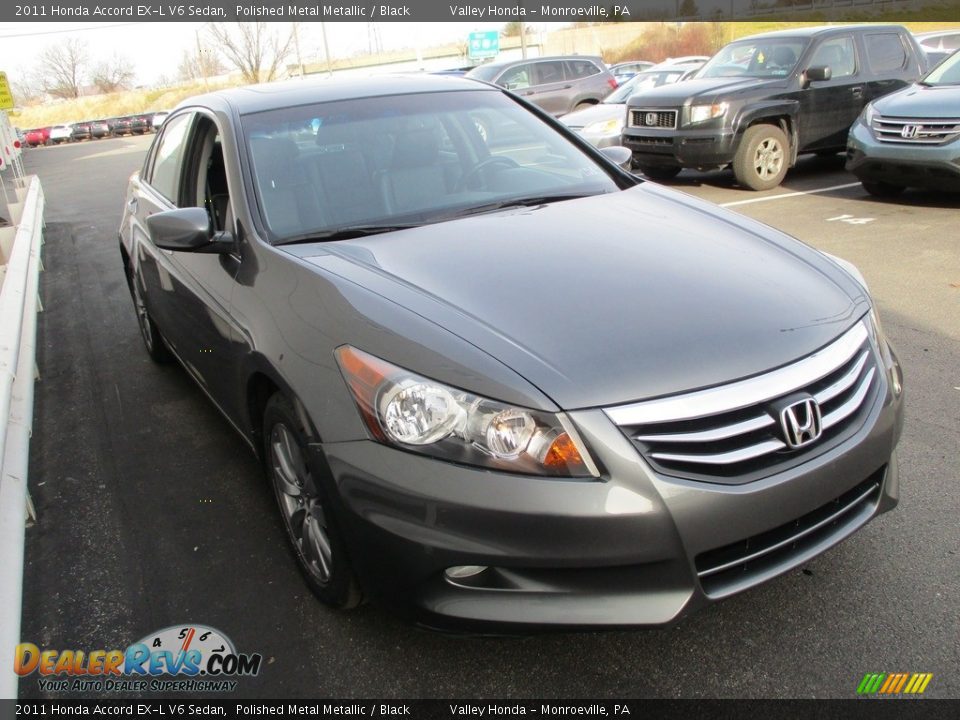 2011 Honda Accord EX-L V6 Sedan Polished Metal Metallic / Black Photo #7