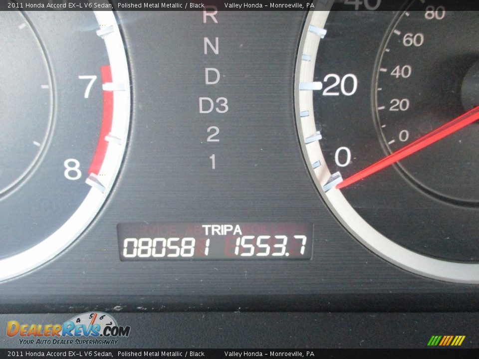 2011 Honda Accord EX-L V6 Sedan Polished Metal Metallic / Black Photo #20