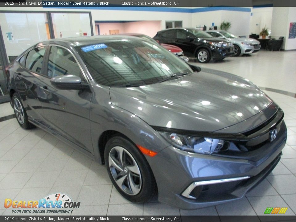 2019 Honda Civic LX Sedan Modern Steel Metallic / Black Photo #3