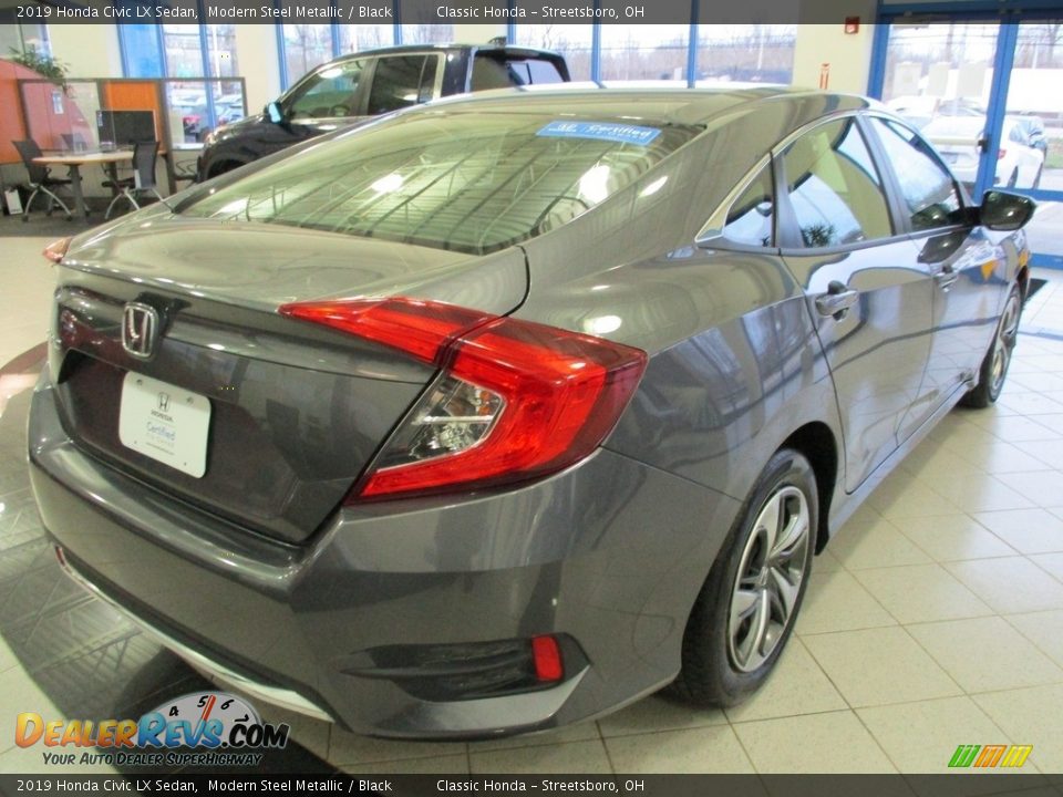 2019 Honda Civic LX Sedan Modern Steel Metallic / Black Photo #7