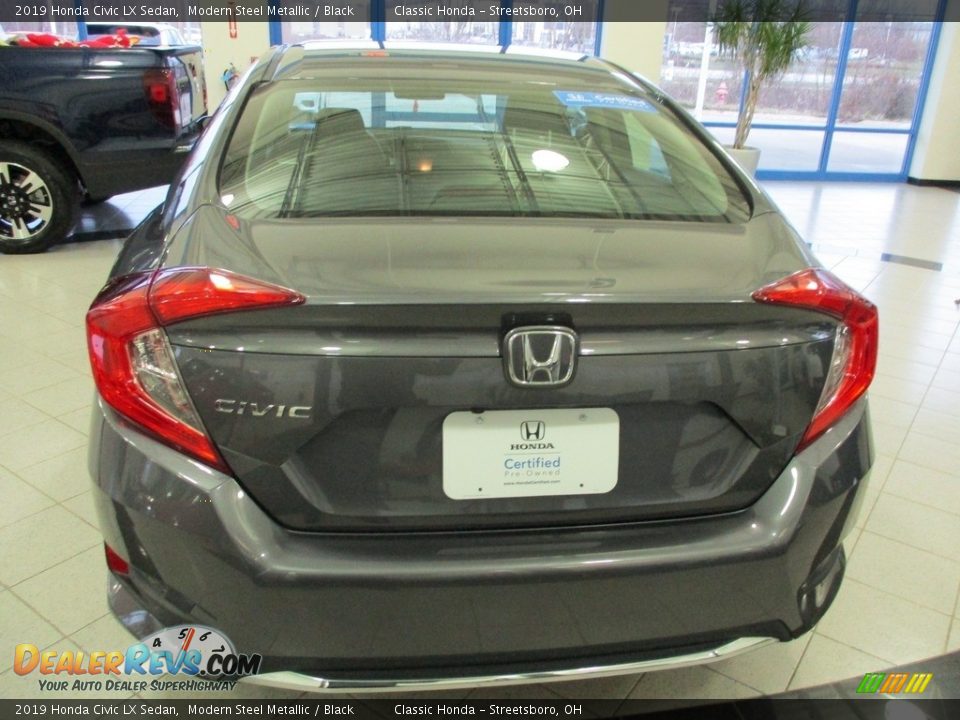 2019 Honda Civic LX Sedan Modern Steel Metallic / Black Photo #8