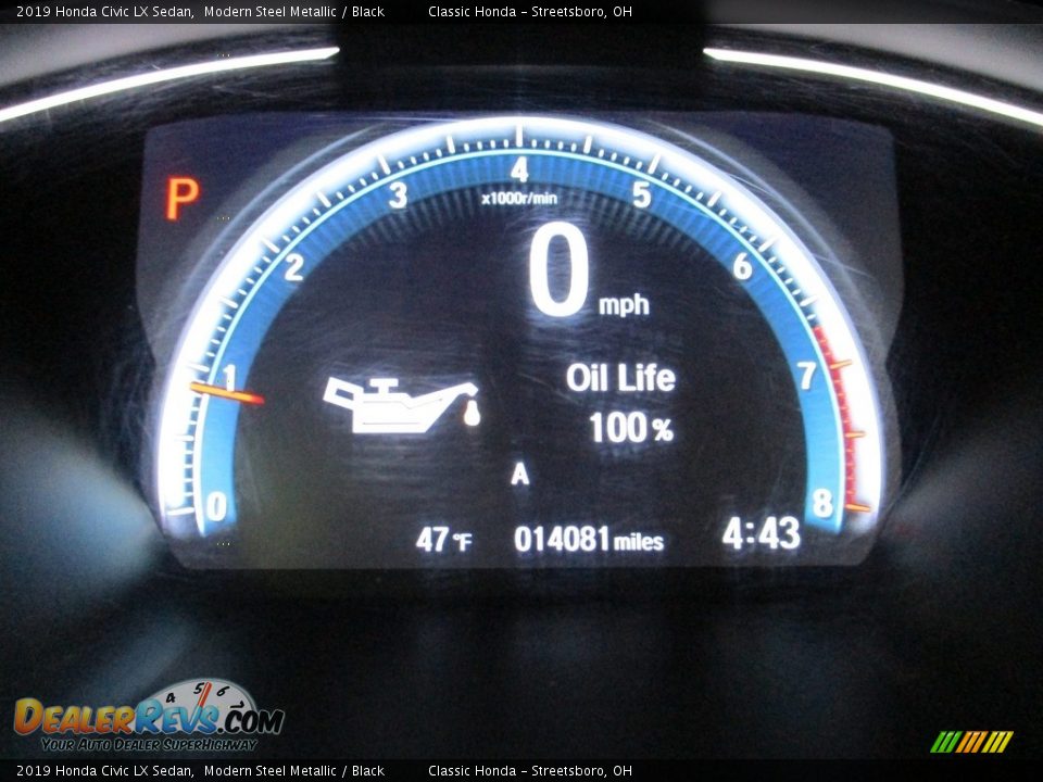 2019 Honda Civic LX Sedan Modern Steel Metallic / Black Photo #32