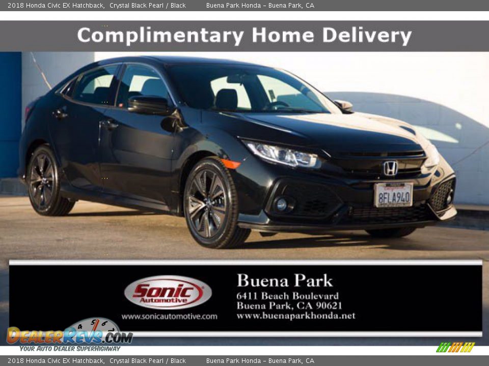 2018 Honda Civic EX Hatchback Crystal Black Pearl / Black Photo #1