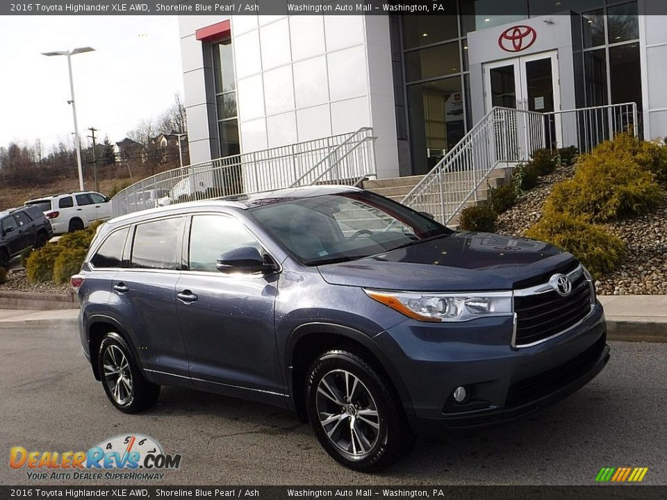 2016 Toyota Highlander XLE AWD Shoreline Blue Pearl / Ash Photo #1