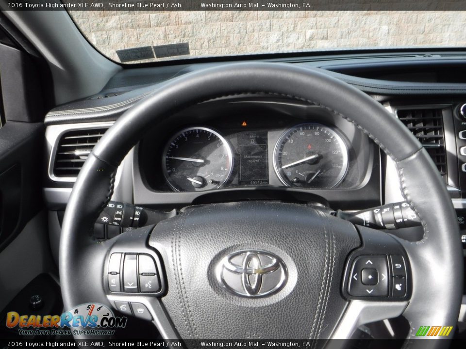 2016 Toyota Highlander XLE AWD Shoreline Blue Pearl / Ash Photo #6