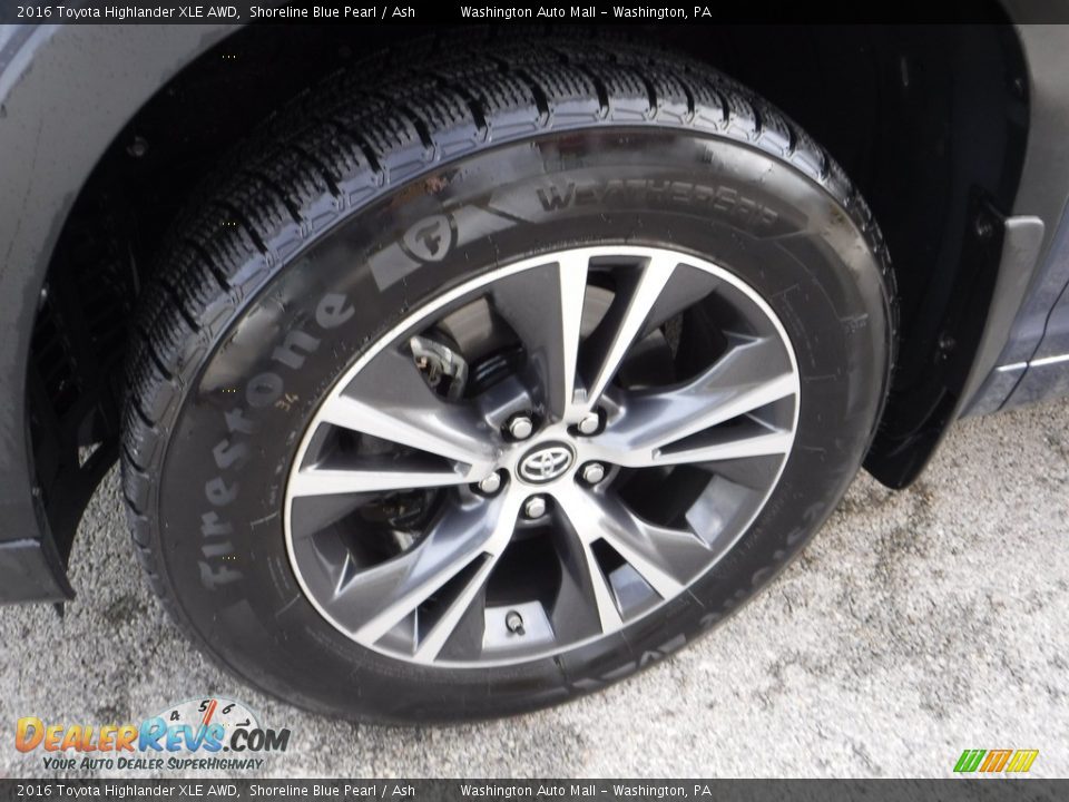 2016 Toyota Highlander XLE AWD Shoreline Blue Pearl / Ash Photo #8