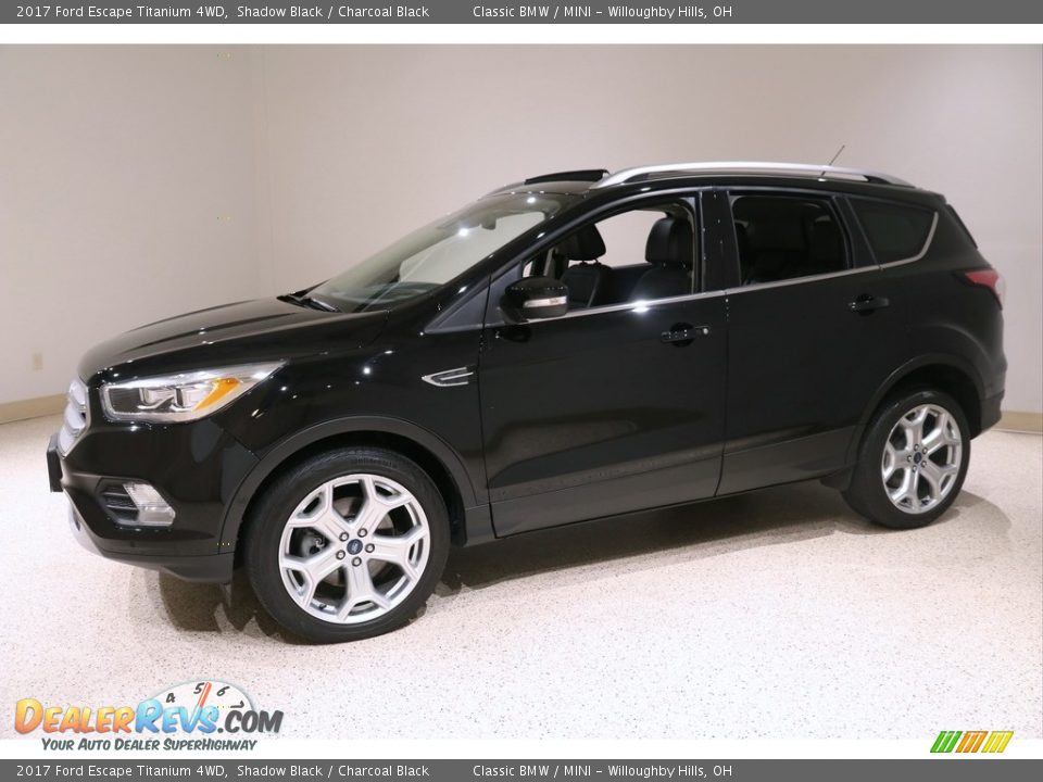 2017 Ford Escape Titanium 4WD Shadow Black / Charcoal Black Photo #3