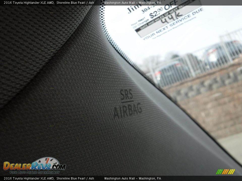 2016 Toyota Highlander XLE AWD Shoreline Blue Pearl / Ash Photo #21