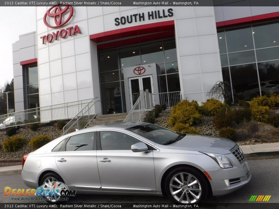 2013 Cadillac XTS Luxury AWD Radiant Silver Metallic / Shale/Cocoa Photo #2