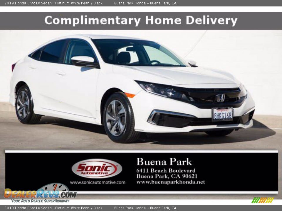 2019 Honda Civic LX Sedan Platinum White Pearl / Black Photo #1