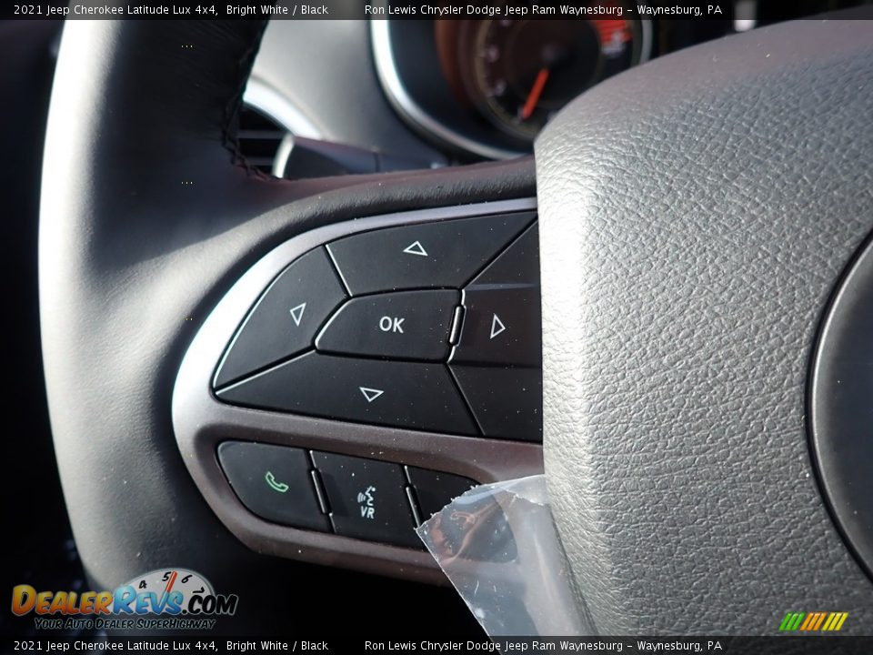 2021 Jeep Cherokee Latitude Lux 4x4 Bright White / Black Photo #19