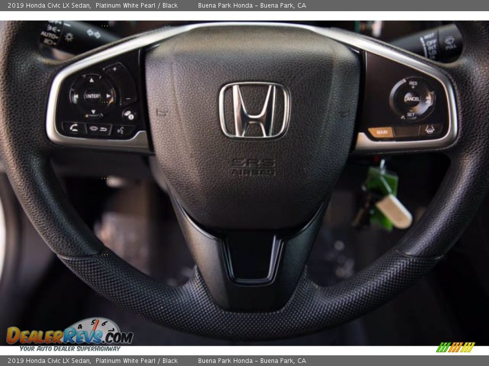 2019 Honda Civic LX Sedan Platinum White Pearl / Black Photo #15