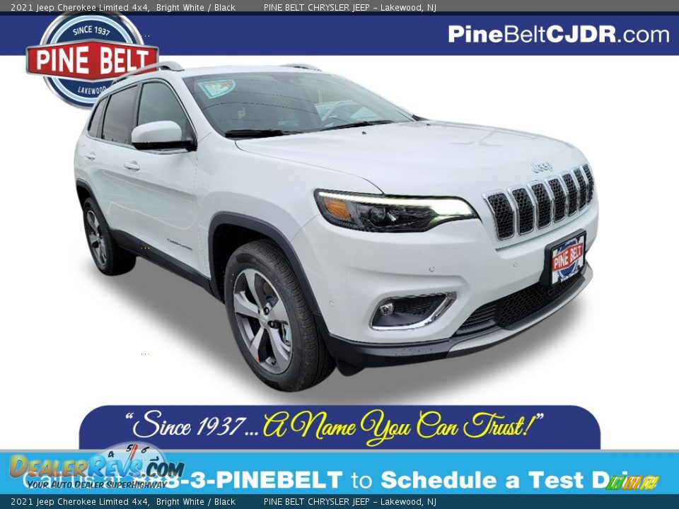 2021 Jeep Cherokee Limited 4x4 Bright White / Black Photo #1