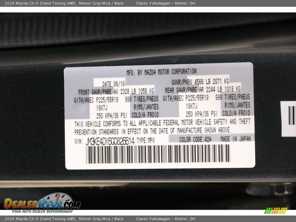 2016 Mazda CX-5 Grand Touring AWD Meteor Gray Mica / Black Photo #22