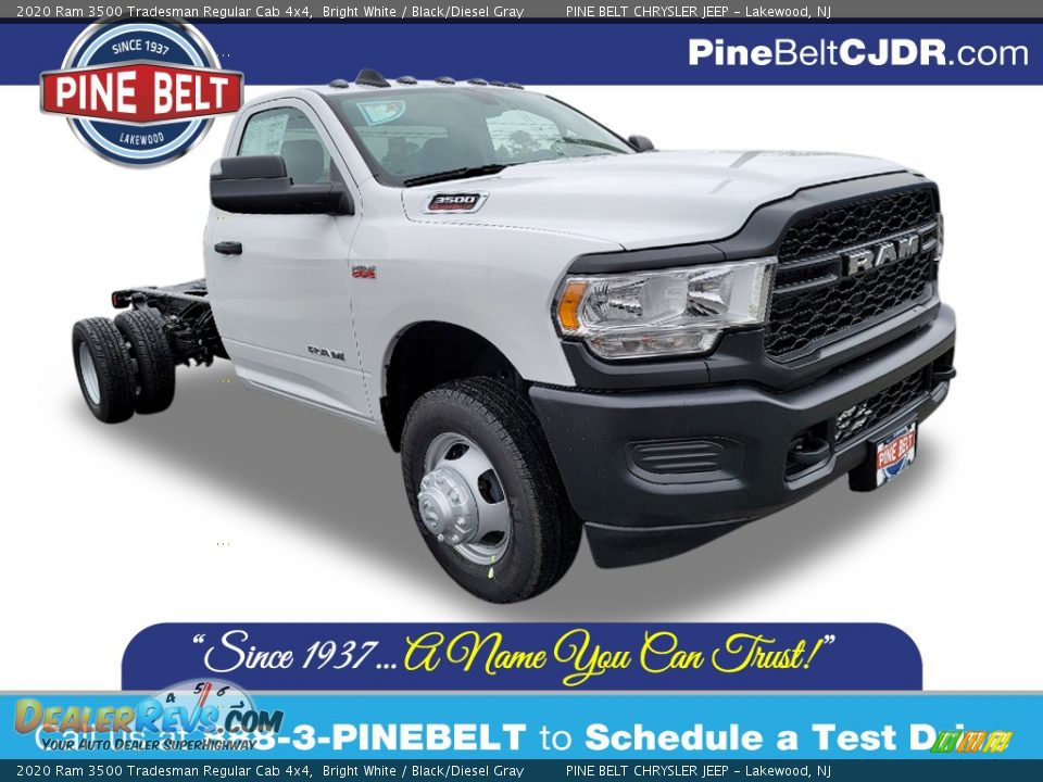 2020 Ram 3500 Tradesman Regular Cab 4x4 Bright White / Black/Diesel Gray Photo #1