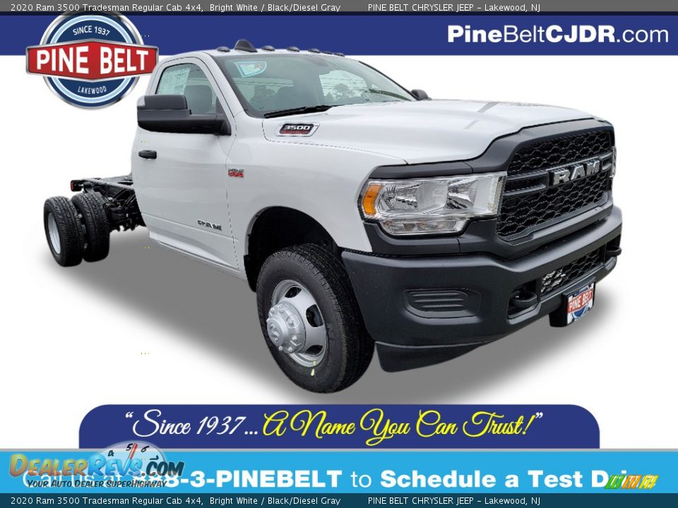 2020 Ram 3500 Tradesman Regular Cab 4x4 Bright White / Black/Diesel Gray Photo #1