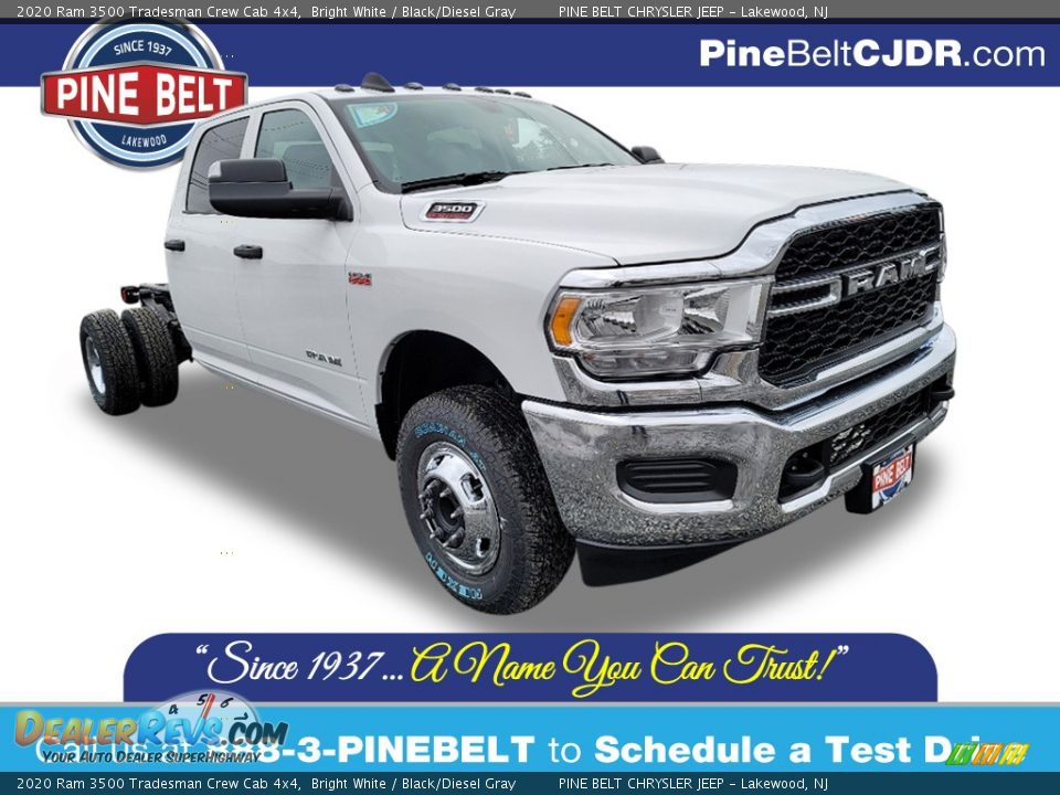 2020 Ram 3500 Tradesman Crew Cab 4x4 Bright White / Black/Diesel Gray Photo #1