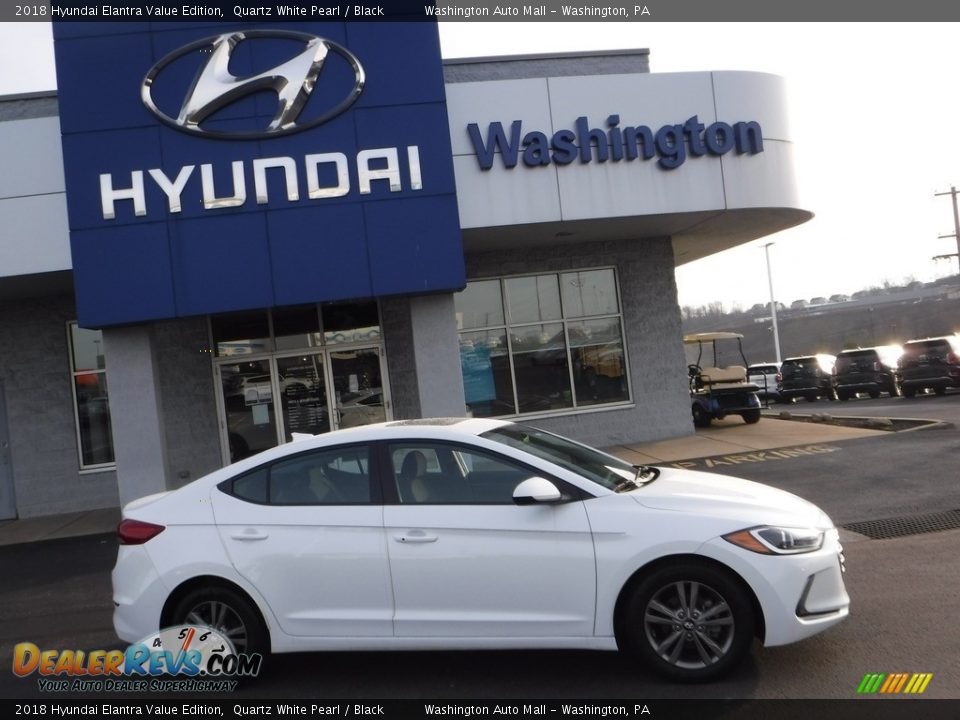 2018 Hyundai Elantra Value Edition Quartz White Pearl / Black Photo #2