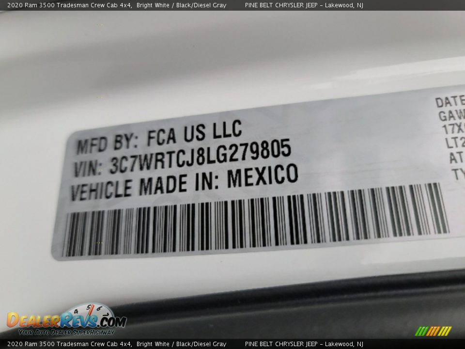 2020 Ram 3500 Tradesman Crew Cab 4x4 Bright White / Black/Diesel Gray Photo #14