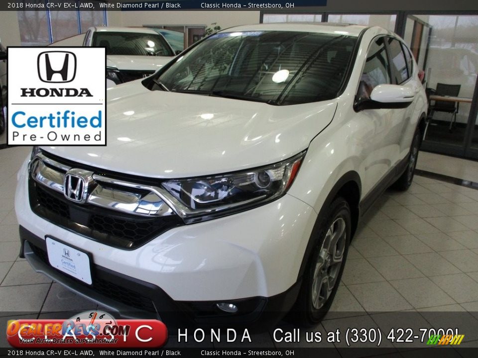 2018 Honda CR-V EX-L AWD White Diamond Pearl / Black Photo #1