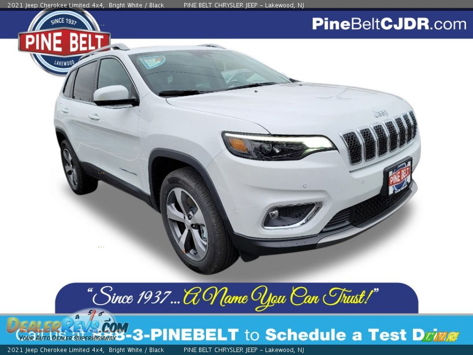 2021 Jeep Cherokee Limited 4x4 Bright White / Black Photo #1
