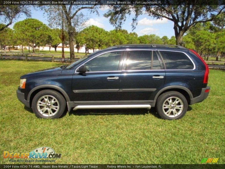 2004 Volvo XC90 T6 AWD Nautic Blue Metallic / Taupe/Light Taupe Photo #3