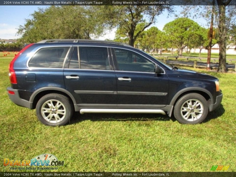 2004 Volvo XC90 T6 AWD Nautic Blue Metallic / Taupe/Light Taupe Photo #12