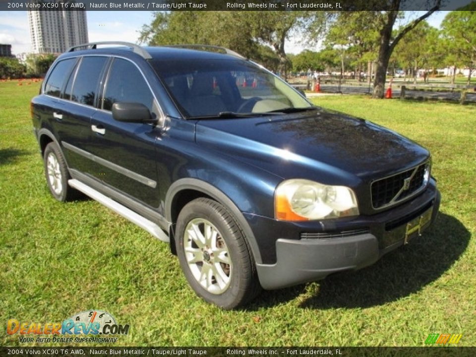 2004 Volvo XC90 T6 AWD Nautic Blue Metallic / Taupe/Light Taupe Photo #14