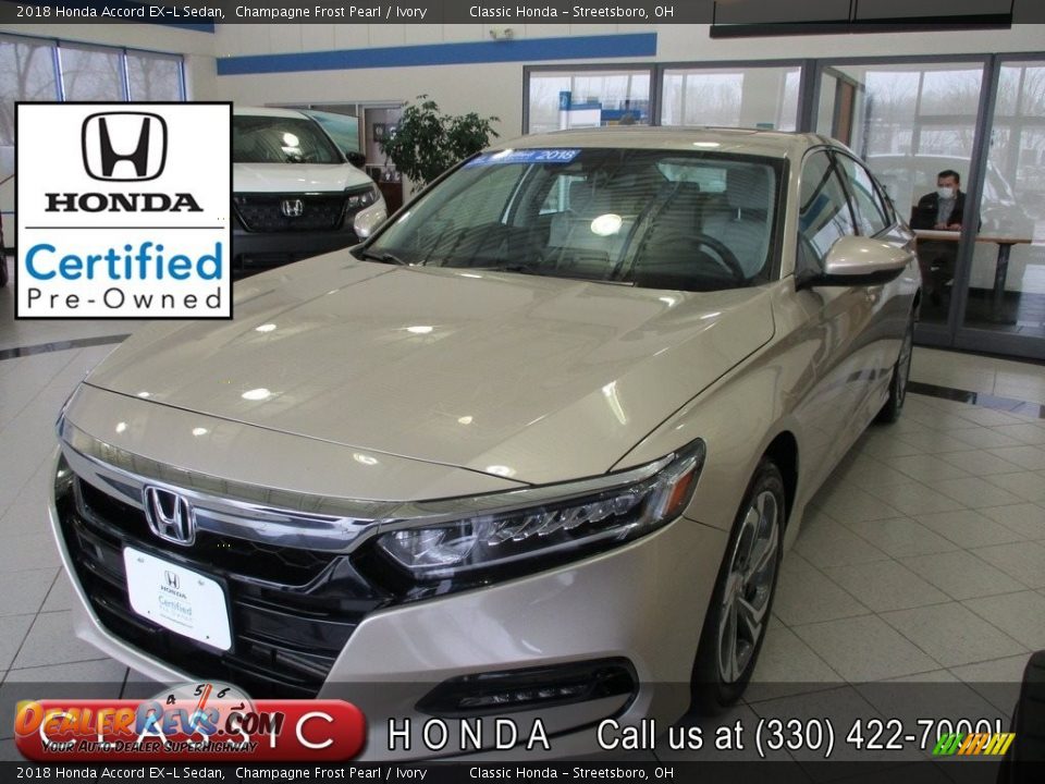 2018 Honda Accord EX-L Sedan Champagne Frost Pearl / Ivory Photo #1