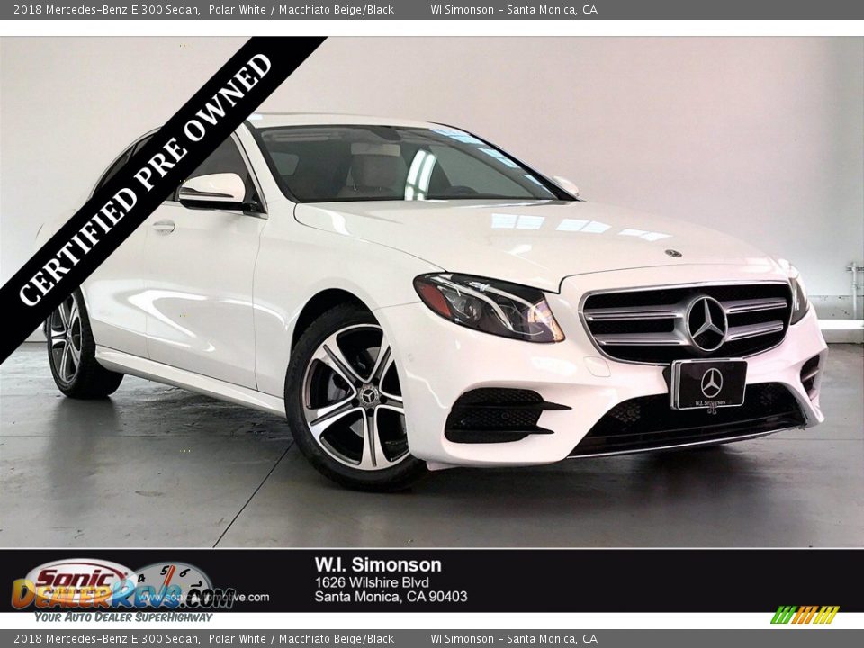 2018 Mercedes-Benz E 300 Sedan Polar White / Macchiato Beige/Black Photo #1