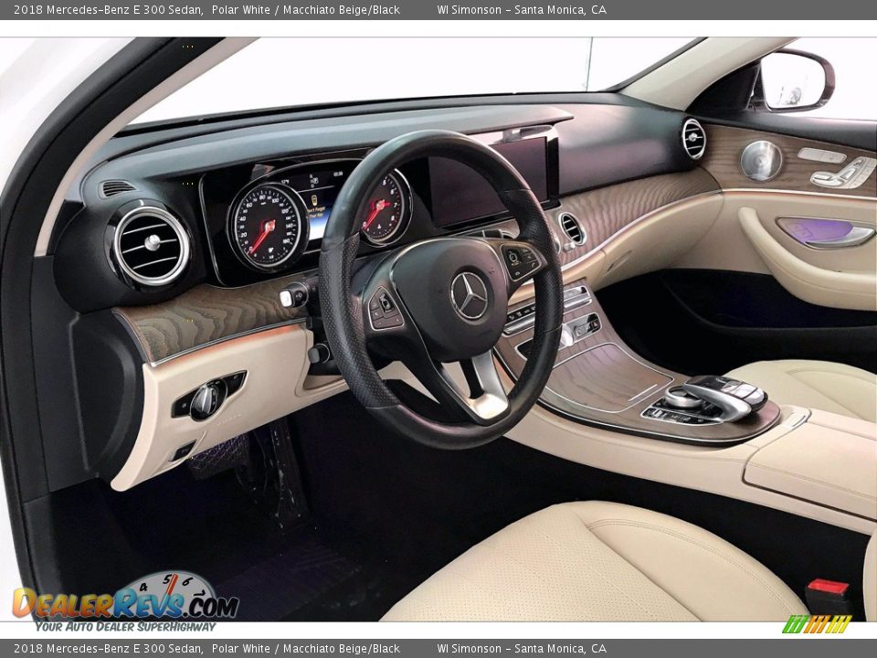 2018 Mercedes-Benz E 300 Sedan Polar White / Macchiato Beige/Black Photo #14