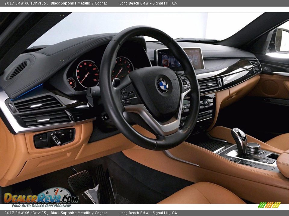 2017 BMW X6 sDrive35i Black Sapphire Metallic / Cognac Photo #21