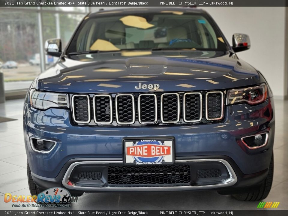 2021 Jeep Grand Cherokee Limited 4x4 Slate Blue Pearl / Light Frost Beige/Black Photo #3