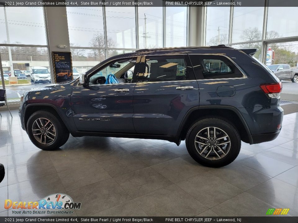 2021 Jeep Grand Cherokee Limited 4x4 Slate Blue Pearl / Light Frost Beige/Black Photo #4