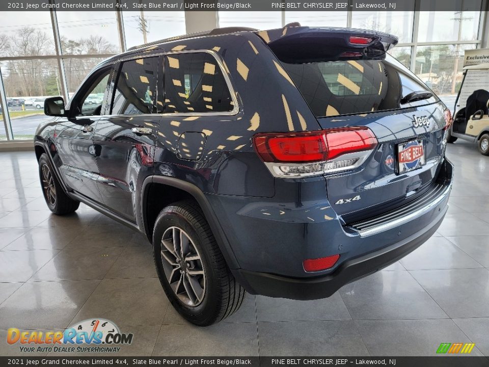 2021 Jeep Grand Cherokee Limited 4x4 Slate Blue Pearl / Light Frost Beige/Black Photo #6