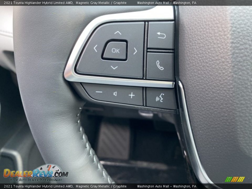 2021 Toyota Highlander Hybrid Limited AWD Steering Wheel Photo #6