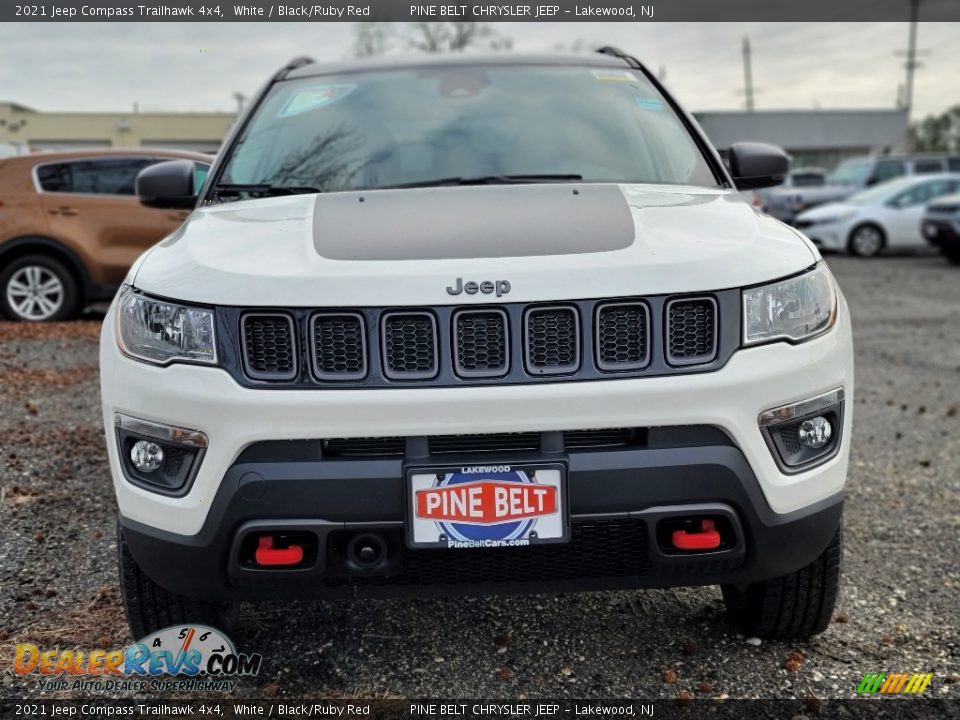 2021 Jeep Compass Trailhawk 4x4 White / Black/Ruby Red Photo #3