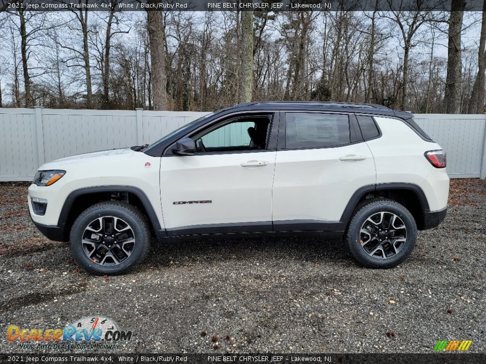 2021 Jeep Compass Trailhawk 4x4 White / Black/Ruby Red Photo #4