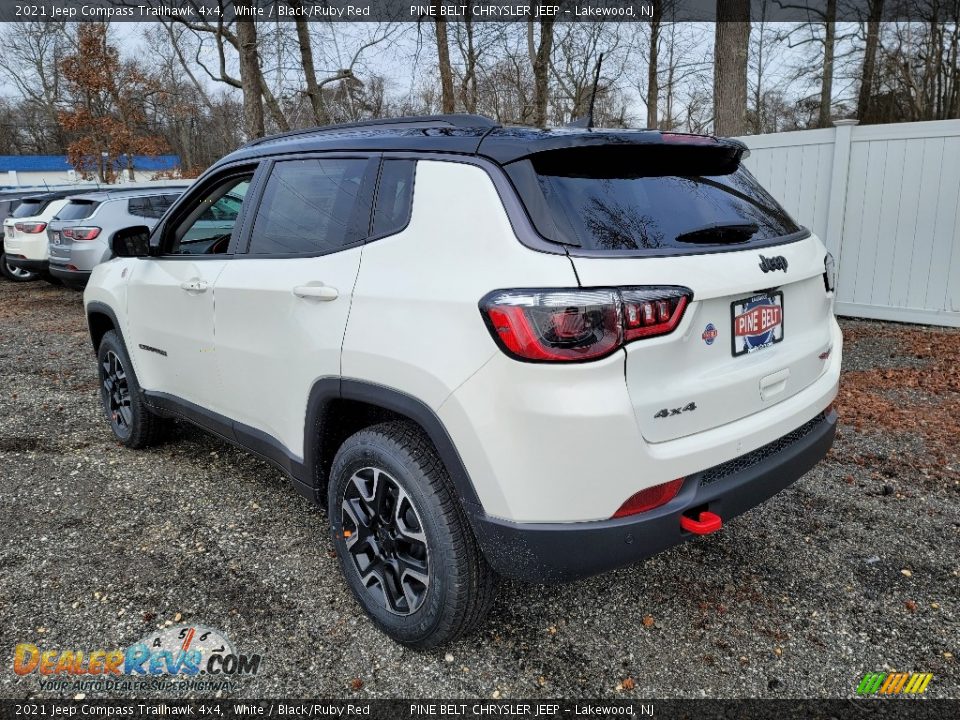 2021 Jeep Compass Trailhawk 4x4 White / Black/Ruby Red Photo #6