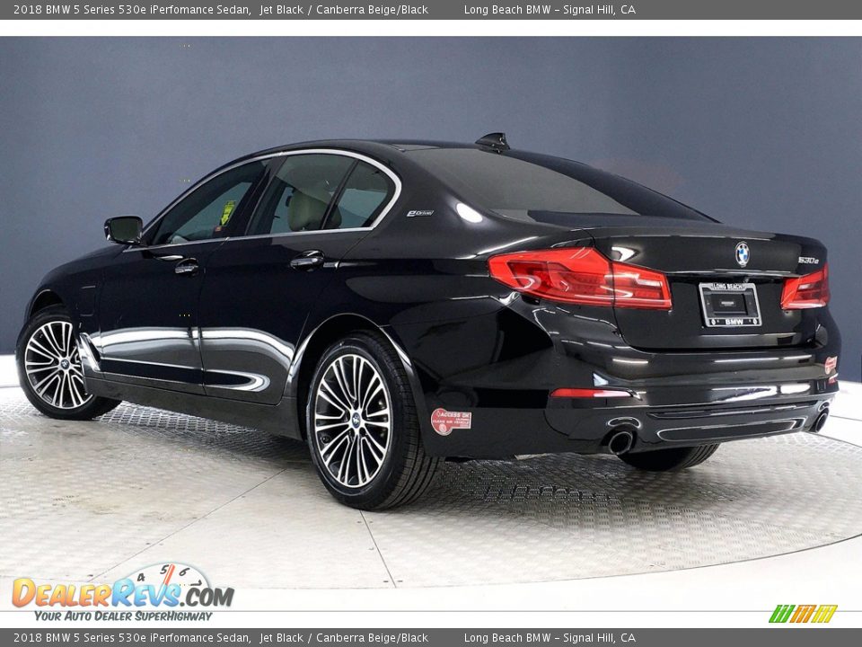 2018 BMW 5 Series 530e iPerfomance Sedan Jet Black / Canberra Beige/Black Photo #10