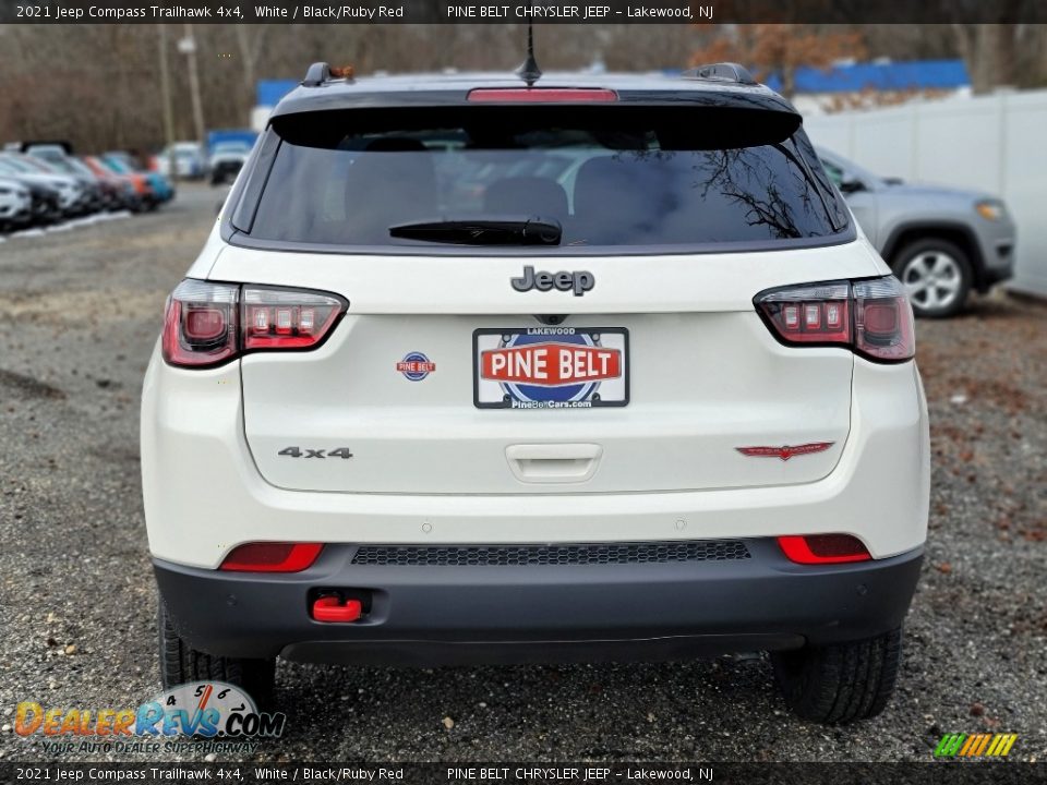 2021 Jeep Compass Trailhawk 4x4 White / Black/Ruby Red Photo #7