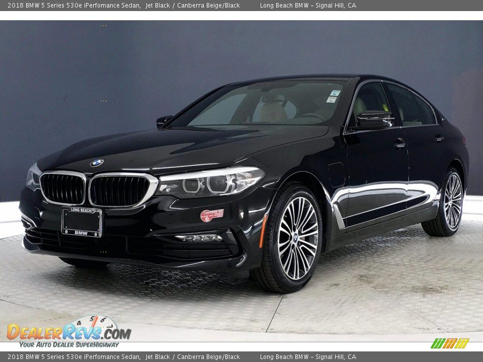 2018 BMW 5 Series 530e iPerfomance Sedan Jet Black / Canberra Beige/Black Photo #12