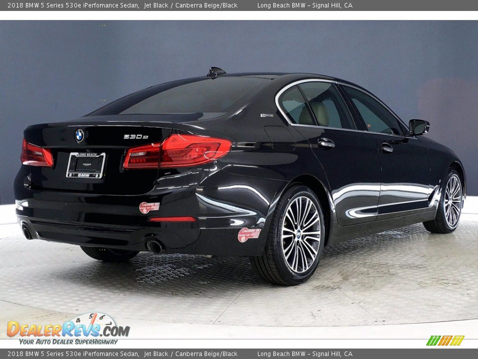 2018 BMW 5 Series 530e iPerfomance Sedan Jet Black / Canberra Beige/Black Photo #13