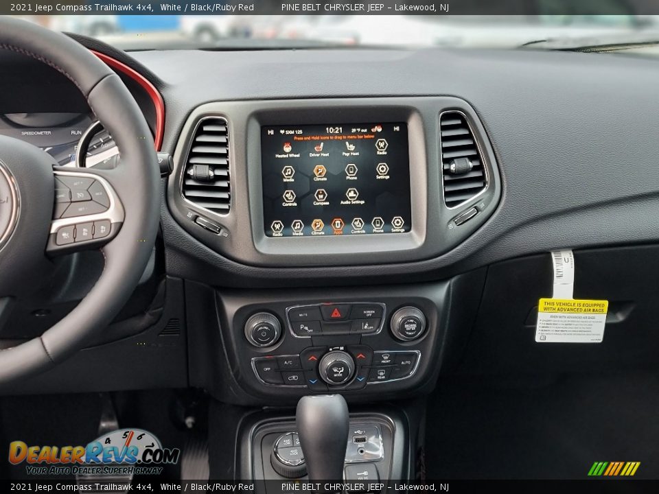 2021 Jeep Compass Trailhawk 4x4 White / Black/Ruby Red Photo #10