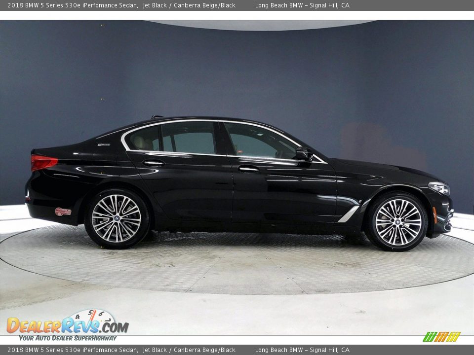 2018 BMW 5 Series 530e iPerfomance Sedan Jet Black / Canberra Beige/Black Photo #14