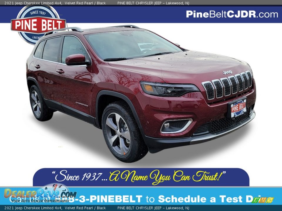 2021 Jeep Cherokee Limited 4x4 Velvet Red Pearl / Black Photo #1