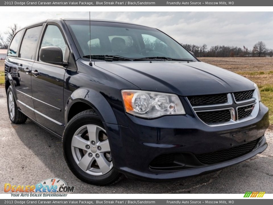 2013 Dodge Grand Caravan American Value Package Blue Streak Pearl / Black/Sandstorm Photo #1