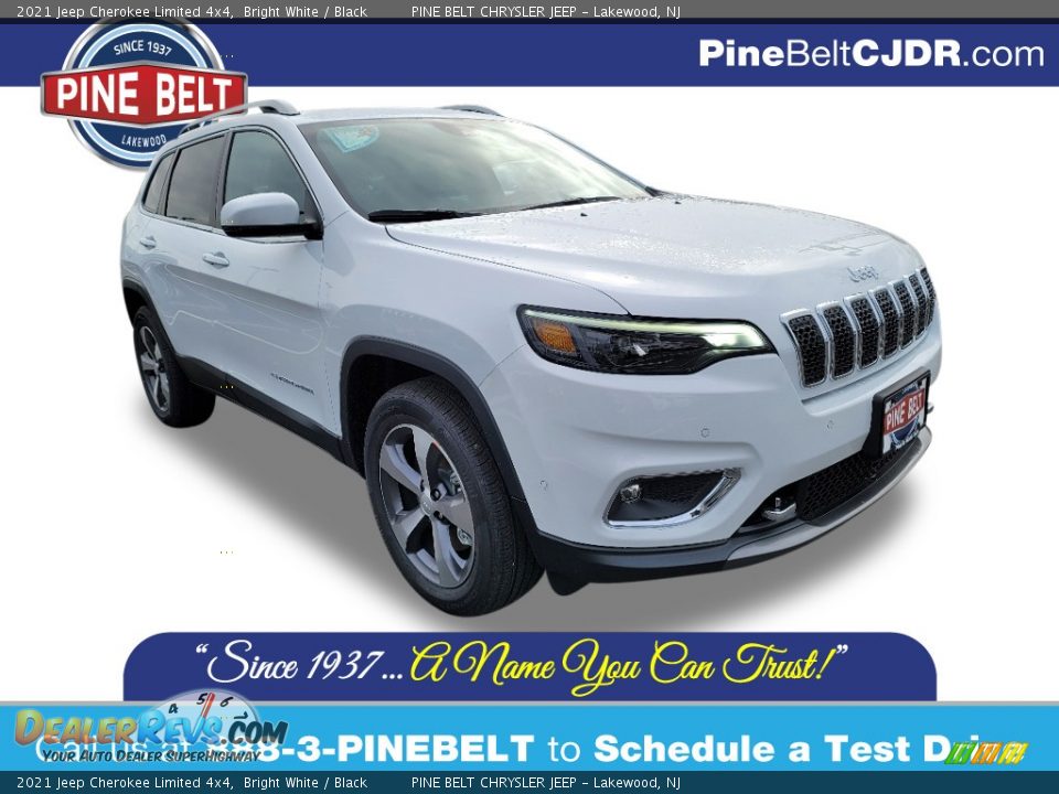 2021 Jeep Cherokee Limited 4x4 Bright White / Black Photo #1