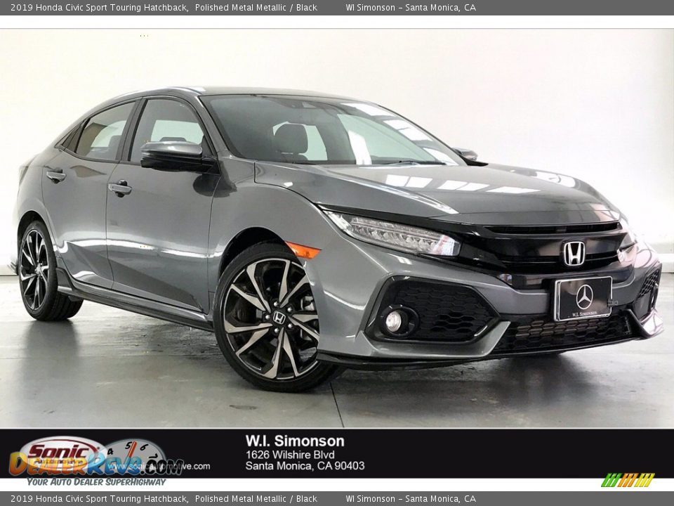 2019 Honda Civic Sport Touring Hatchback Polished Metal Metallic / Black Photo #1